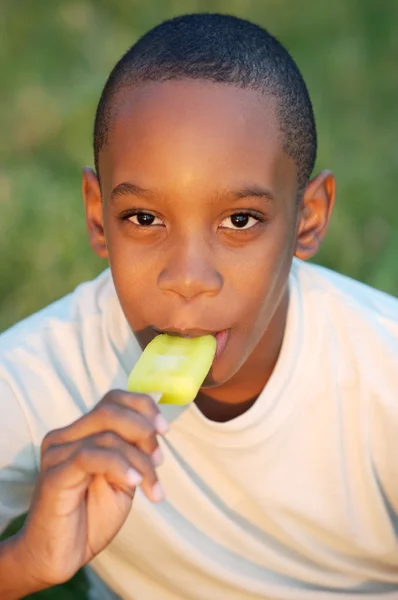 Boy with ice cream — Stock Photo, Image
