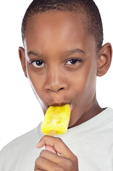 Kinder essen Eis Zitrone — Stockfoto