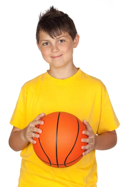 Vackra barn med basketboll — Stockfoto