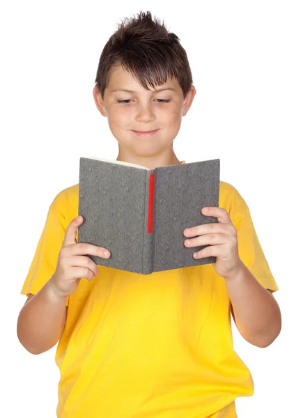 Funny child with reading a book — Stock Photo, Image