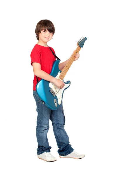 Pojke whit elgitarr — Stockfoto