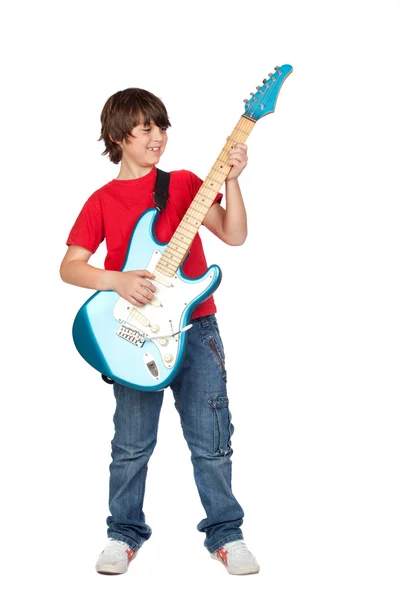 Boy whit electric guitar — Stock Photo, Image