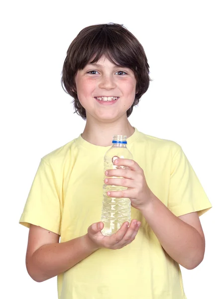 Adorable enfant avec de l'eau en bouteille — Photo