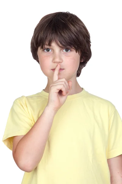 Adorable child ordering silence — Stock Photo, Image