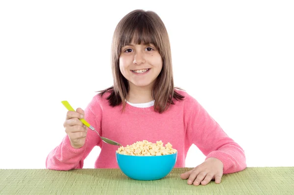 Chica comiendo cereal —  Fotos de Stock