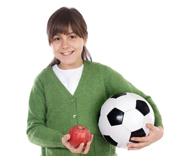 女孩惠特球和苹果 — 图库照片