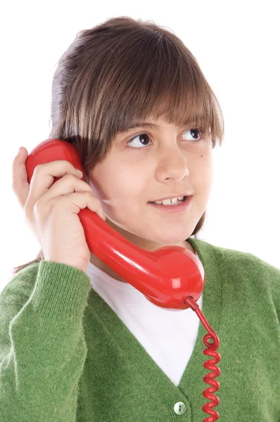Κορίτσι μιλάει στο τηλέφωνο — Φωτογραφία Αρχείου