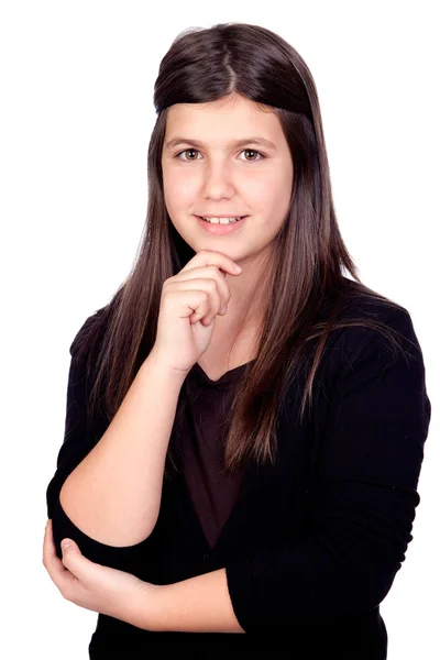 Pensive preteen girl — Stock Photo, Image