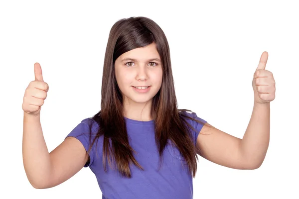 Entzückende preteen Mädchen akzeptieren mit den Tumoren — Stockfoto