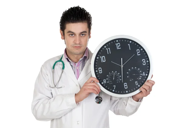 Doktor s velkými hodinami — Stock fotografie