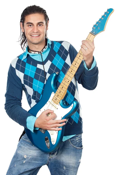 エレキギターを持つ少年 — ストック写真