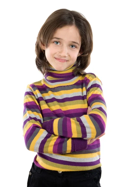 Adorable girl with her arms crossed — Stock Photo, Image