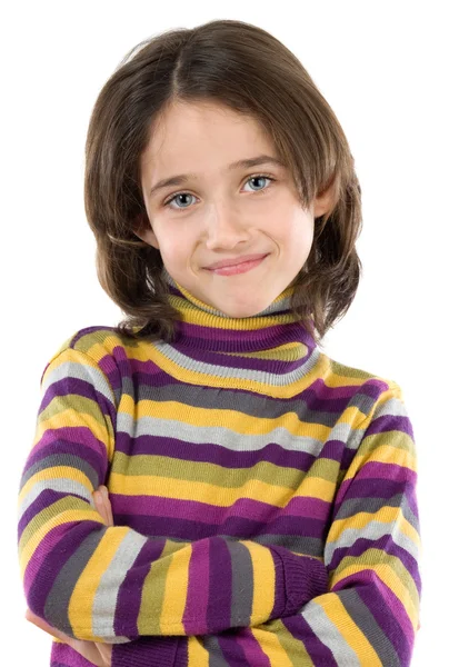 Adorable girl with her arms crossed — Stock Photo, Image