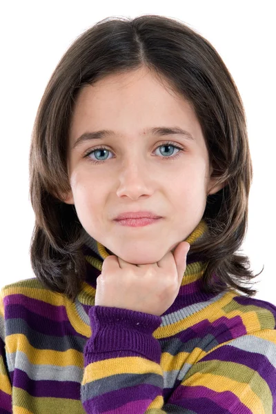 Portret van schattig meisje denken — Stockfoto