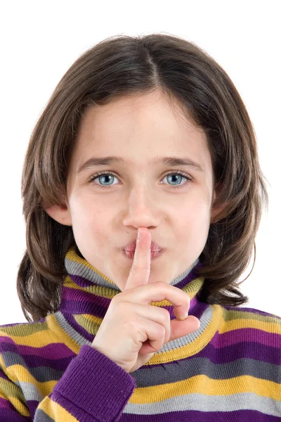 Adorable girl ordering silence — Stock Photo, Image