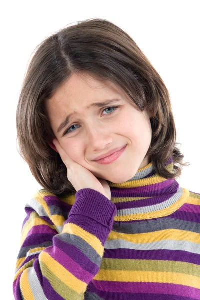 Adorable girl whit toothache — Stock Photo, Image