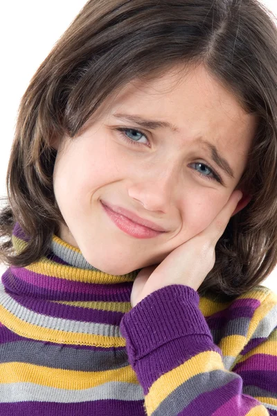 Adorable girl whit toothache — Stock Photo, Image