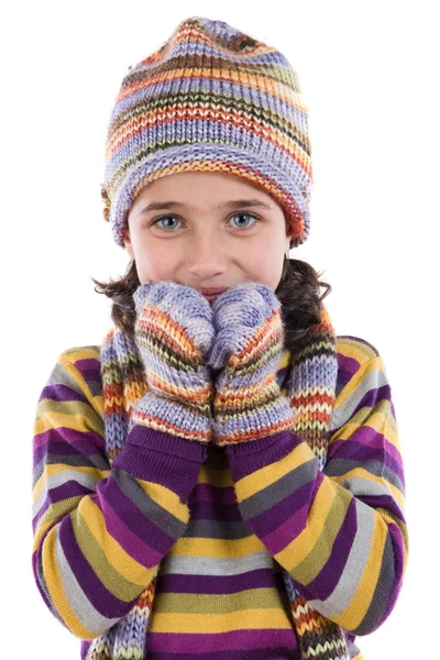 Adorable niña con ropa para el invierno — Foto de Stock