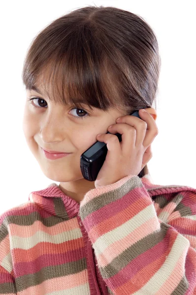 Meisje praten op de mobiele telefoon — Stockfoto