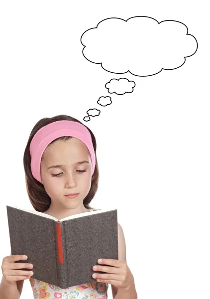 A lány könyvet olvas. — Stock Fotó