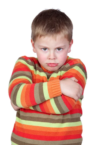 Bambino arrabbiato con braccio incrociato — Foto Stock