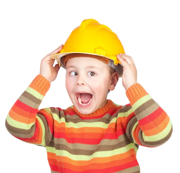 Crazy stavební dělník — Stock fotografie