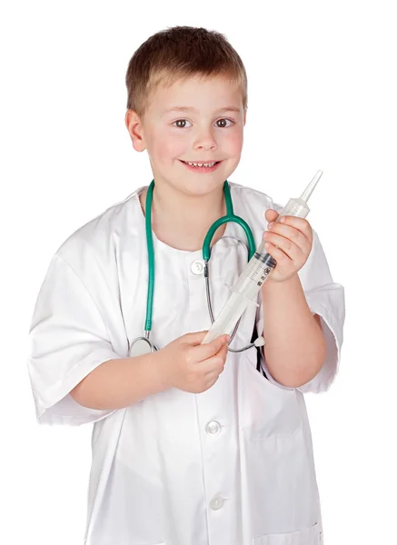 Adorabile bambino con uniforme medico — Foto Stock