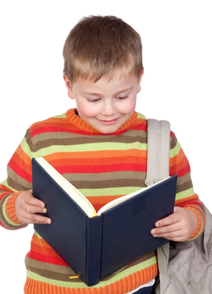 Criança estudante com livros — Fotografia de Stock