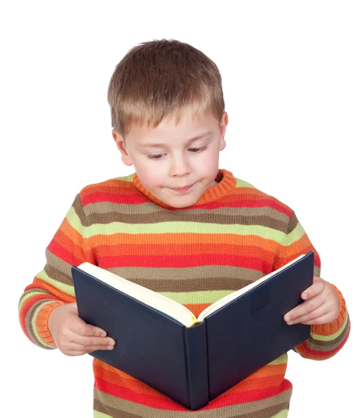 Student child with a book — Stock Photo, Image