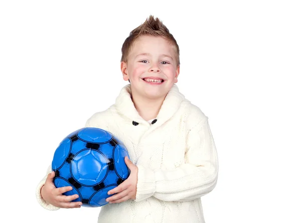 Очаровательный ребенок с мячом — стоковое фото