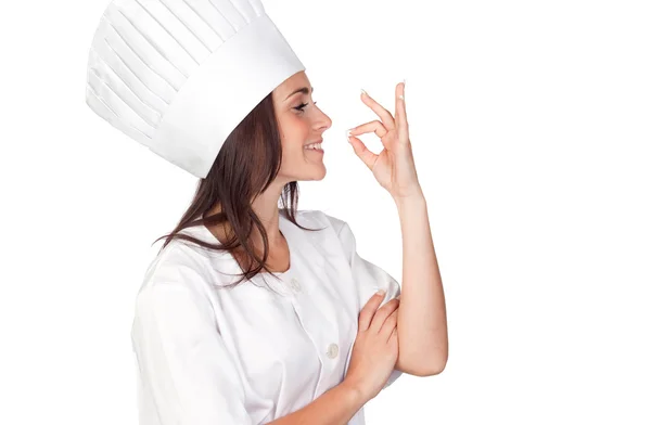 Mulher cozinheira bonita — Fotografia de Stock