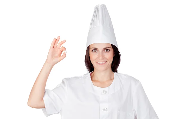 Mulher cozinheira bonita — Fotografia de Stock