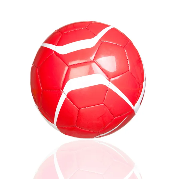 Pelota de fútbol rojo — Foto de Stock