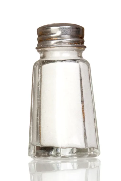 Salt shaker vidro com reflexão — Fotografia de Stock