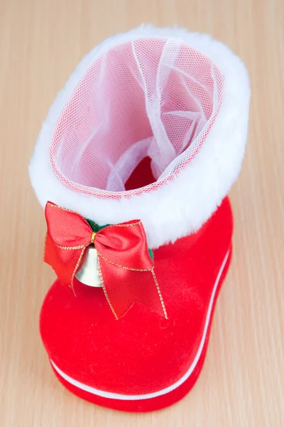 Papai Noel boot vista superior — Fotografia de Stock