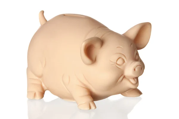 Piggy bank with reflection on the floor — Stock Photo, Image