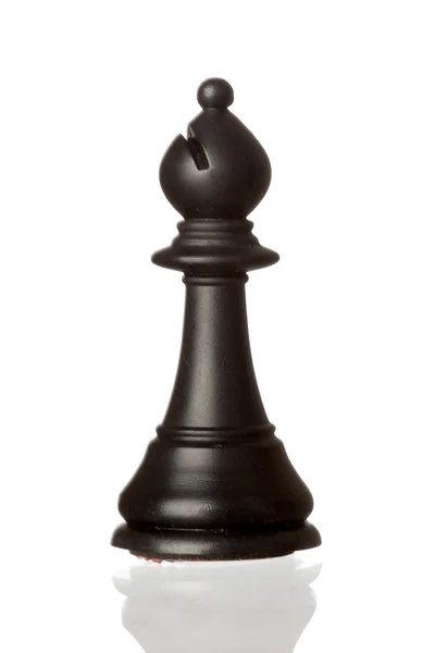 黒い司教チェス — ストック写真