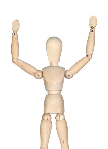 Дерев'яний манекен з розширеними руками — стокове фото