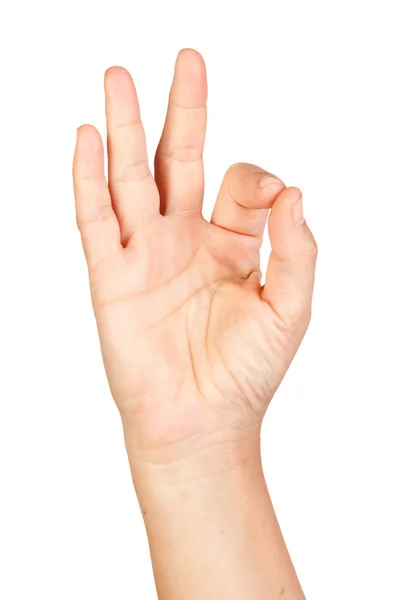 Kéz, ami az Ok jele — Stock Fotó