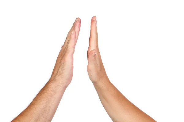 Δύο χέρια αρσενικών και θηλυκών — Φωτογραφία Αρχείου