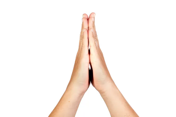 Руки, сжатые в молитве — стоковое фото
