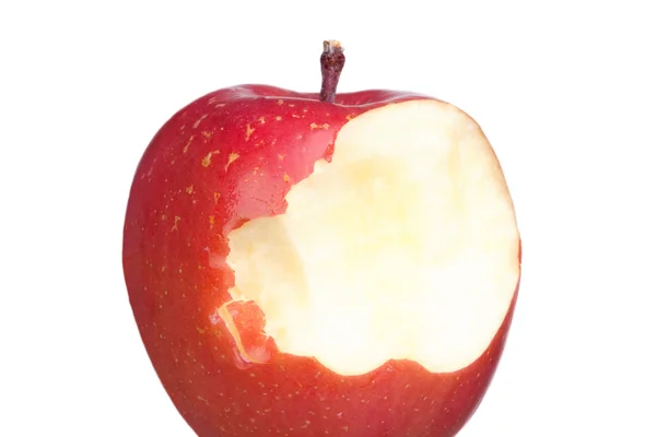 Elma kırmızı ve ısırık — Stok fotoğraf