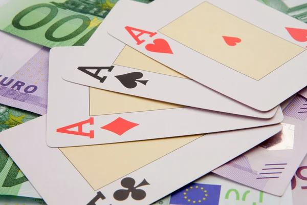 Покер из четырех тузов — стоковое фото