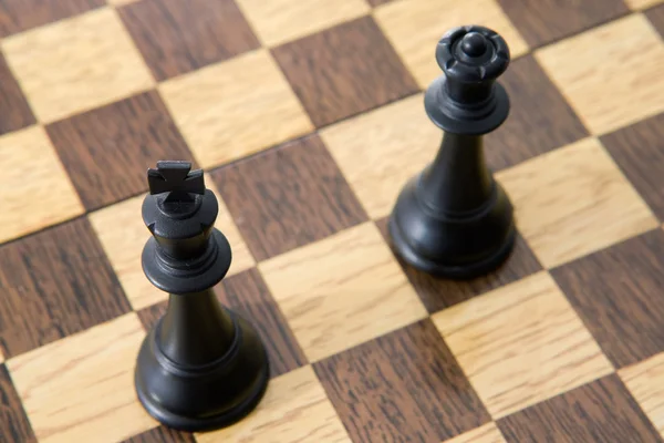 Photo view from above of chess pieces on the board — Stock Photo, Image