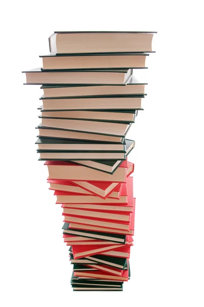 Башня книг на белом фоне — стоковое фото