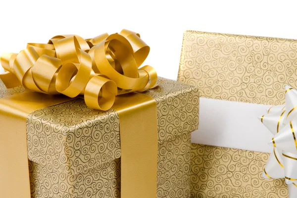 Gyönyörű golden ajándékok — Stock Fotó