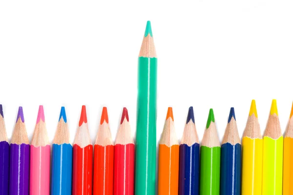Vele potloden van verschillende kleuren — Stockfoto