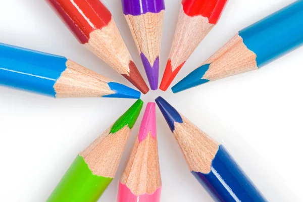 많은 색깔 연필 — 스톡 사진