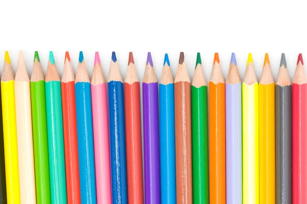 Vele potloden van verschillende kleuren — Stockfoto