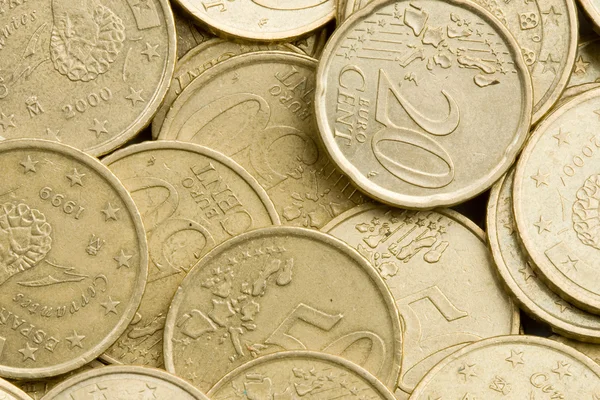 宏的许多硬币美分欧元 — 图库照片